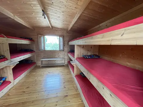 habitación con literas de madera