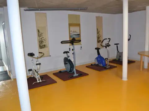 gimnasio del CITeS, uno de los espacios comunes de la residencia