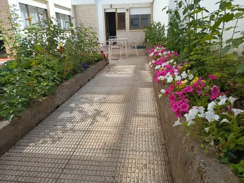 paso ajardinado de acceso a la casa